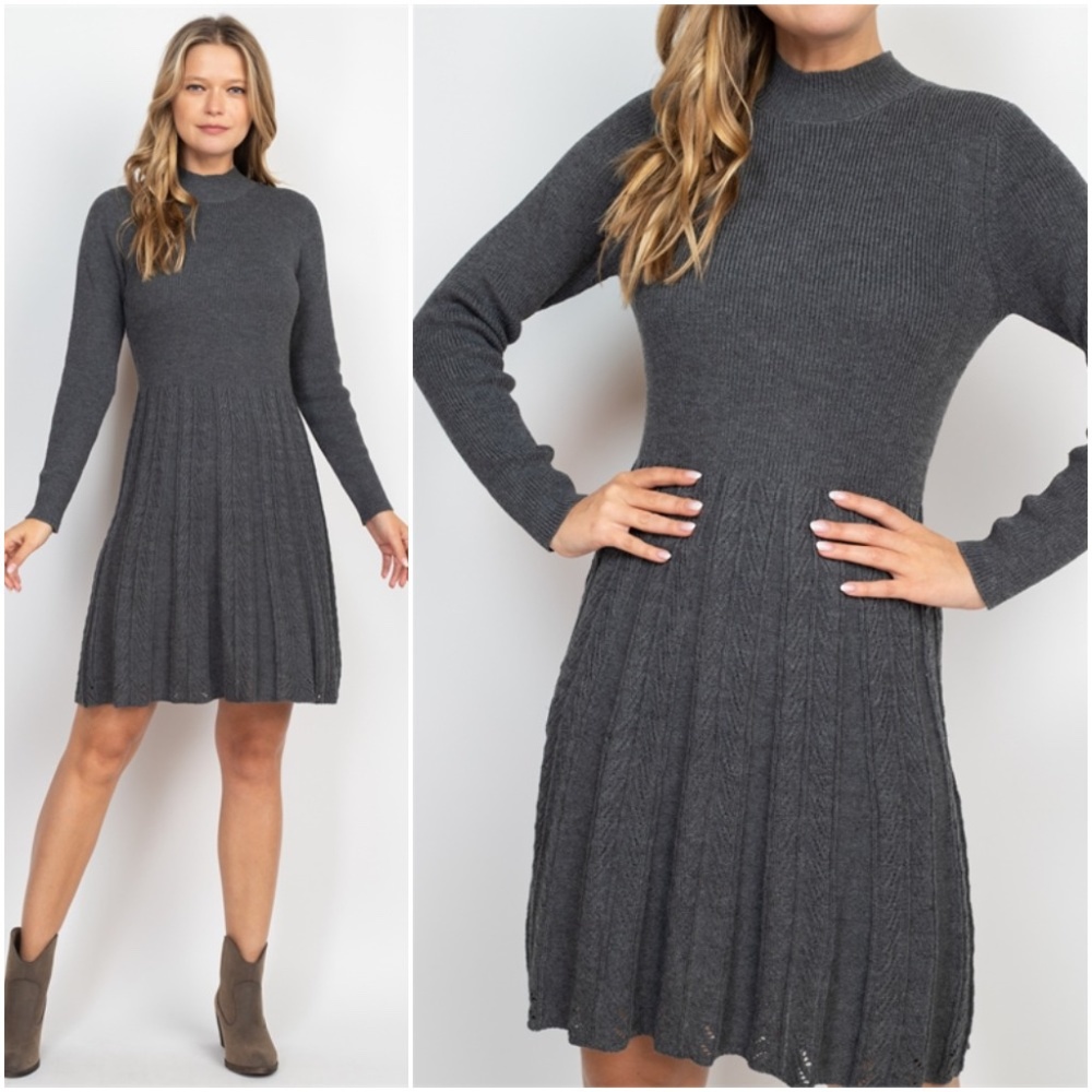 Charcoal knit dress - Picture 1 of 8